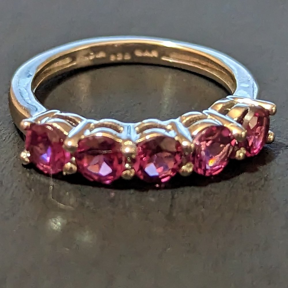 Sterling silver and rhodalite garnet ring size 6